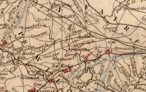 Herman Boye's nine sheet map depicting Centreville